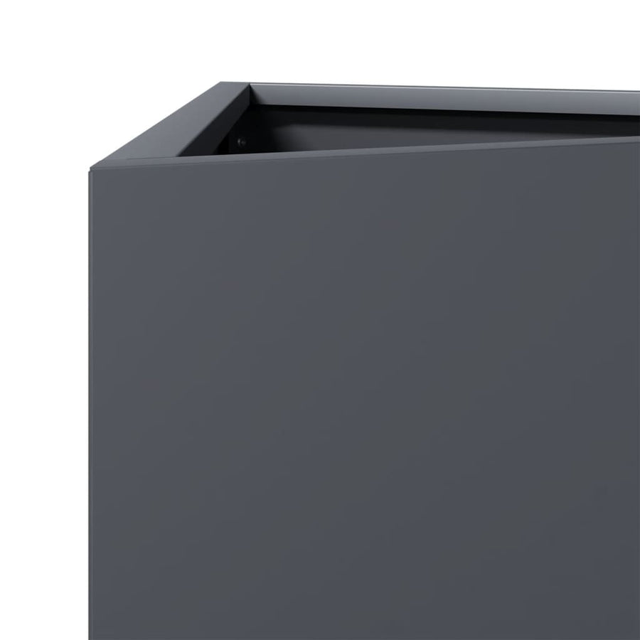 Plantenbakken 2 st driehoek 40x34,5x70 cm staal antracietkleur