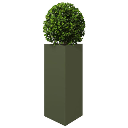 Plantenbak driehoek 40x34,5x70 cm staal olijfgroen