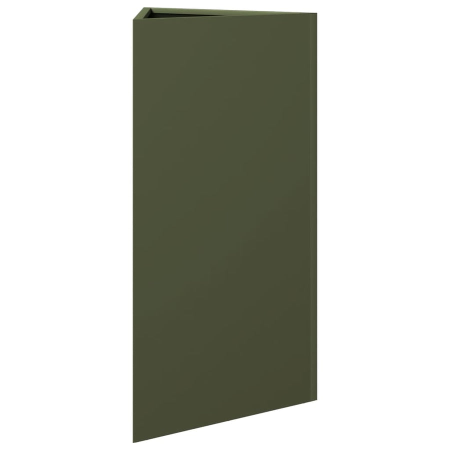 Plantenbak driehoek 40x34,5x70 cm staal olijfgroen