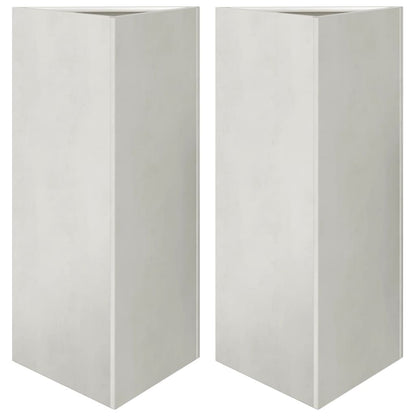 Plantenbakken 2 st driehoek 40x34,5x70 cm roestvrij staal