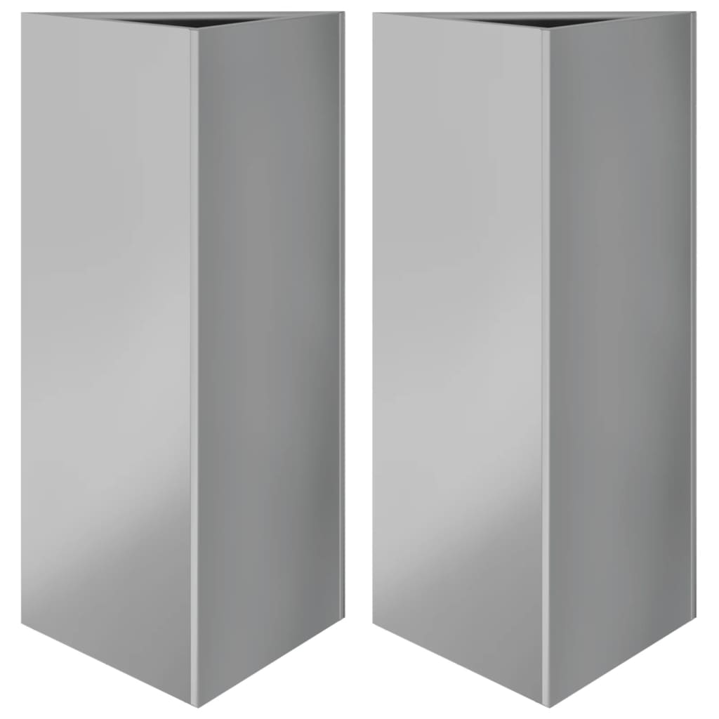Plantenbakken 2 st driehoek 40x34,5x70 cm gegalvaniseerd staal