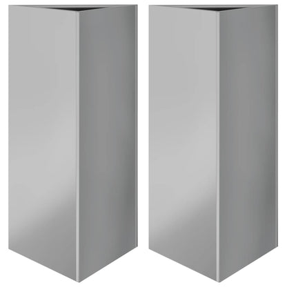 Plantenbakken 2 st driehoek 40x34,5x70 cm gegalvaniseerd staal