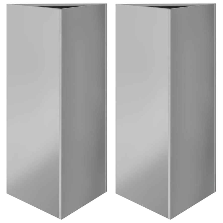 Plantenbakken 2 st driehoek 40x34,5x70 cm gegalvaniseerd staal