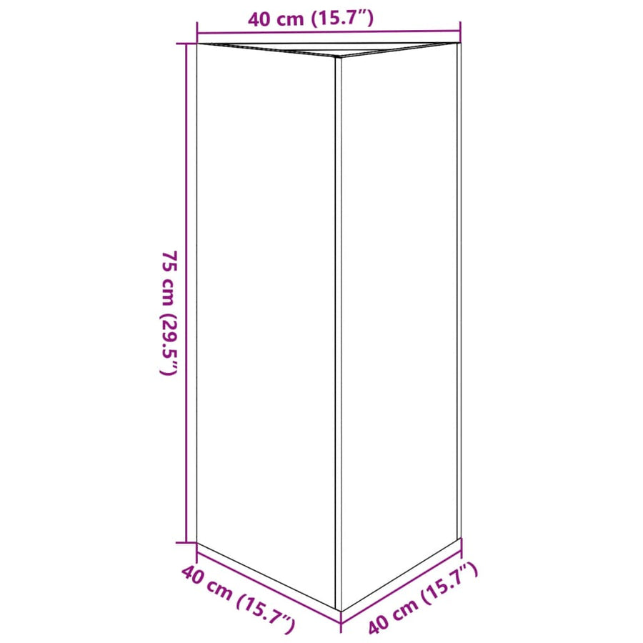 Plantenbakken 2 st driehoek 40x34,5x70 cm gegalvaniseerd staal