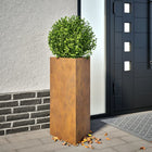 Planters 2 pcs triangular 40x40x75 cm weather-resistant steel
