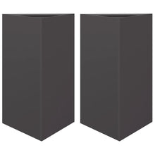 Plantenbakken 2 st driehoek 50x43x75 cm staal zwart