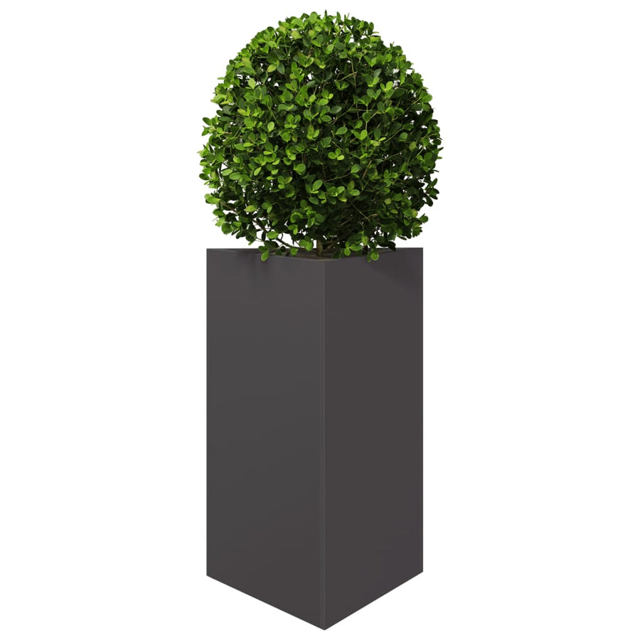 Plantenbakken 2 st driehoek 50x43x75 cm staal zwart
