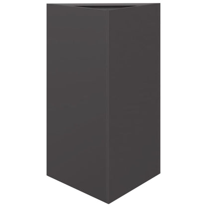 Plantenbakken 2 st driehoek 50x43x75 cm staal zwart