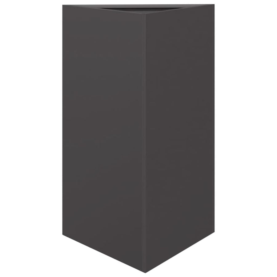 Plantenbakken 2 st driehoek 50x43x75 cm staal zwart