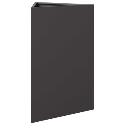 Plantenbakken 2 st driehoek 50x43x75 cm staal zwart