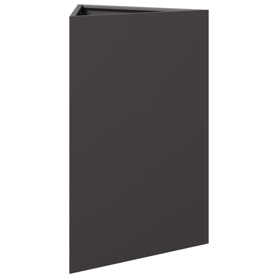 Plantenbakken 2 st driehoek 50x43x75 cm staal zwart