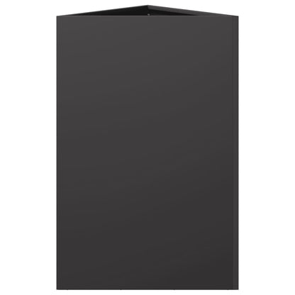 Plantenbakken 2 st driehoek 50x43x75 cm staal zwart