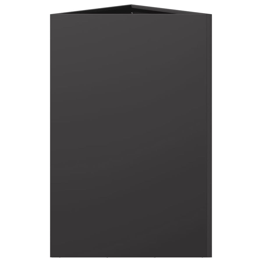 Plantenbakken 2 st driehoek 50x43x75 cm staal zwart