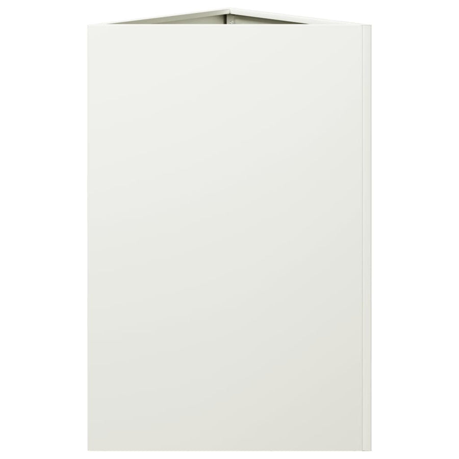 Plantenbak driehoek 50x43x75 cm staal wit