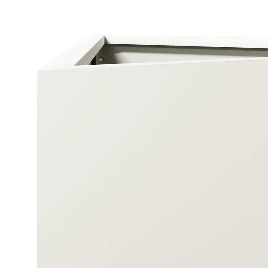 Plantenbak driehoek 50x43x75 cm staal wit