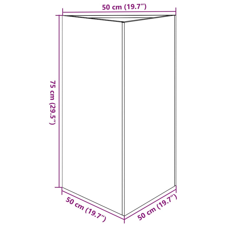 Plantenbakken 2 st driehoek 50x43x75 cm staal wit