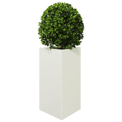 Plantenbakken 2 st driehoek 50x43x75 cm staal wit
