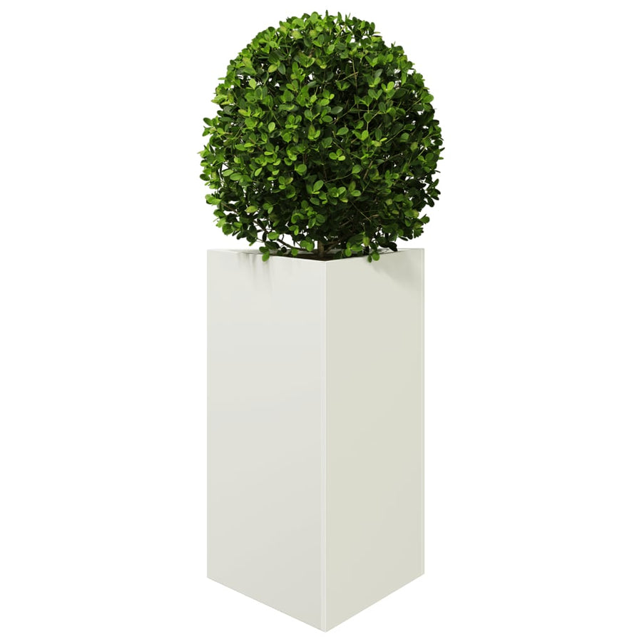 Plantenbakken 2 st driehoek 50x43x75 cm staal wit