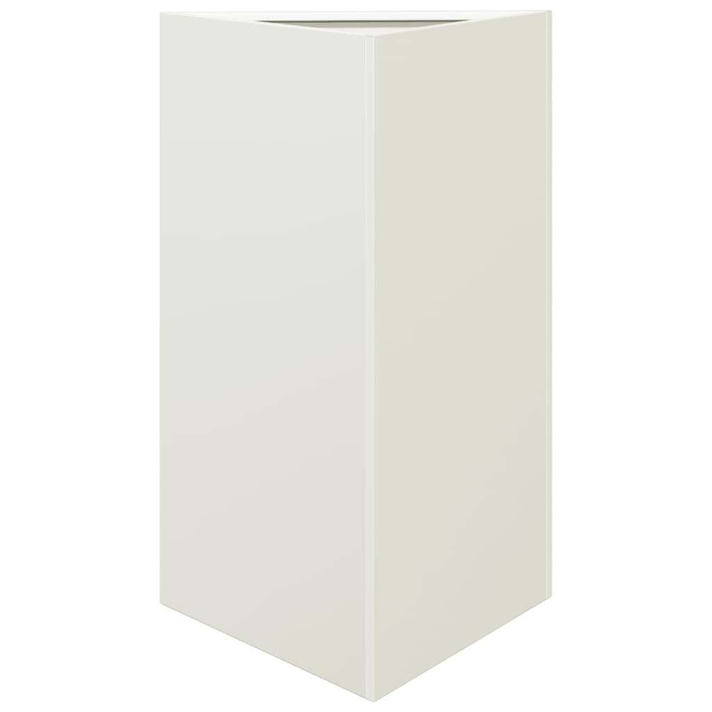 Plantenbakken 2 st driehoek 50x43x75 cm staal wit
