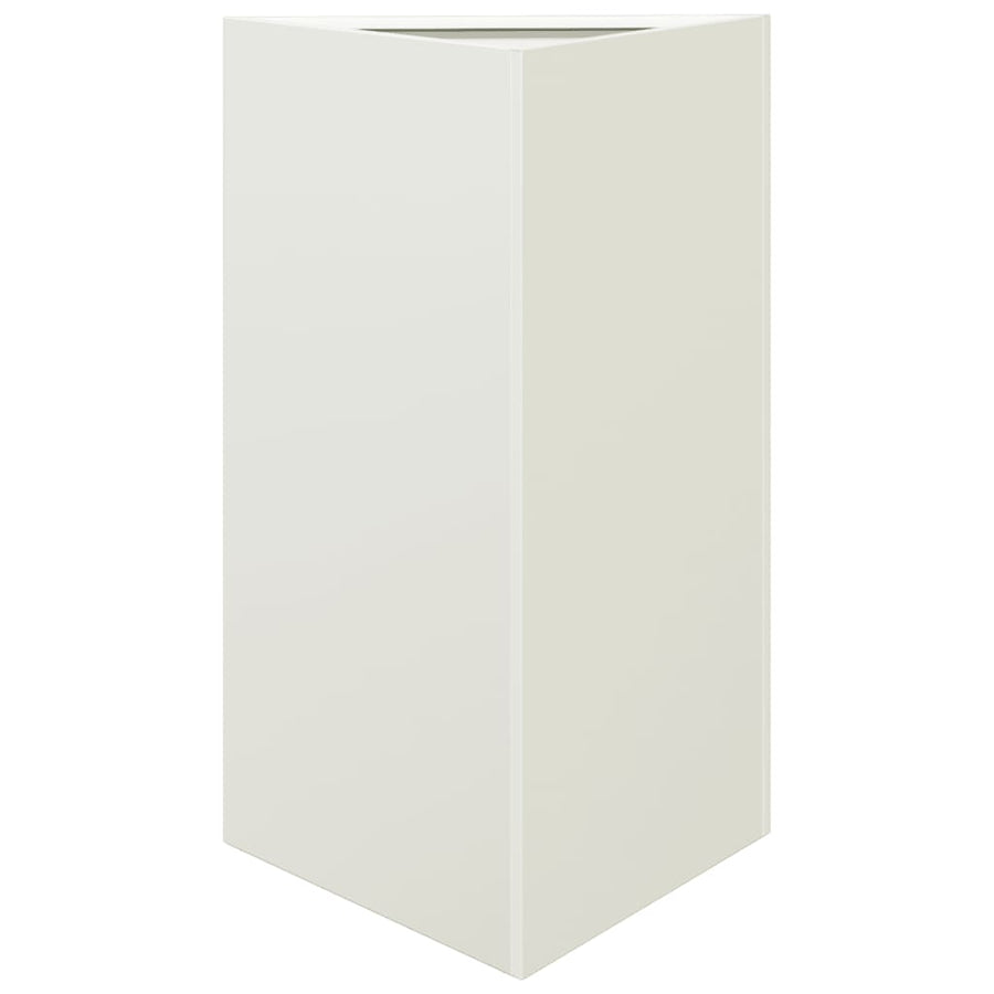 Plantenbakken 2 st driehoek 50x43x75 cm staal wit