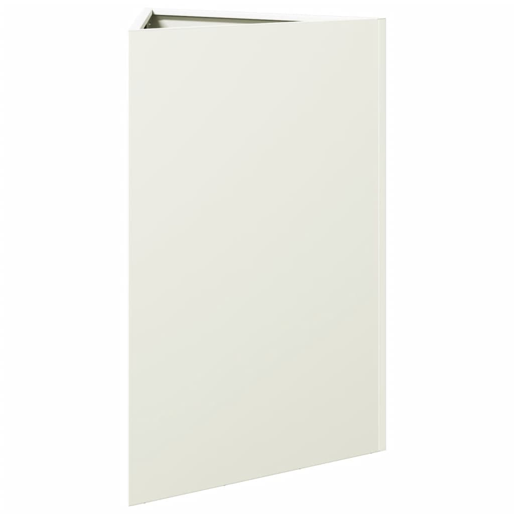 Plantenbakken 2 st driehoek 50x43x75 cm staal wit