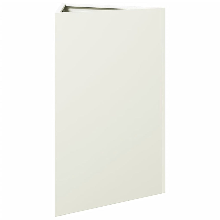 Plantenbakken 2 st driehoek 50x43x75 cm staal wit