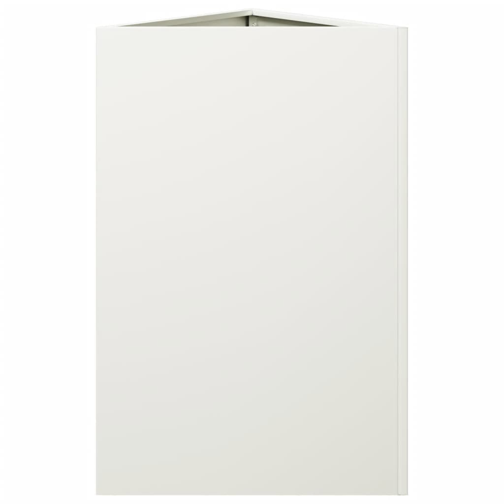Plantenbakken 2 st driehoek 50x43x75 cm staal wit