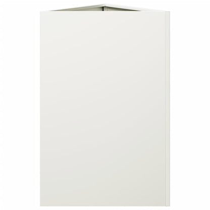 Plantenbakken 2 st driehoek 50x43x75 cm staal wit