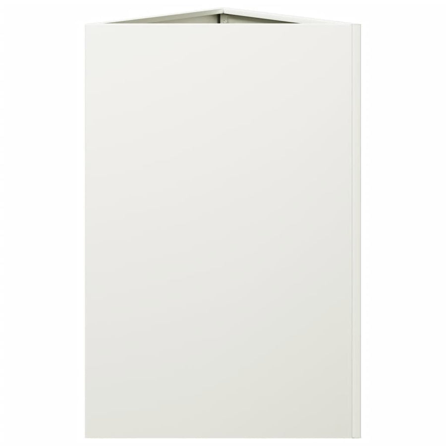 Plantenbakken 2 st driehoek 50x43x75 cm staal wit
