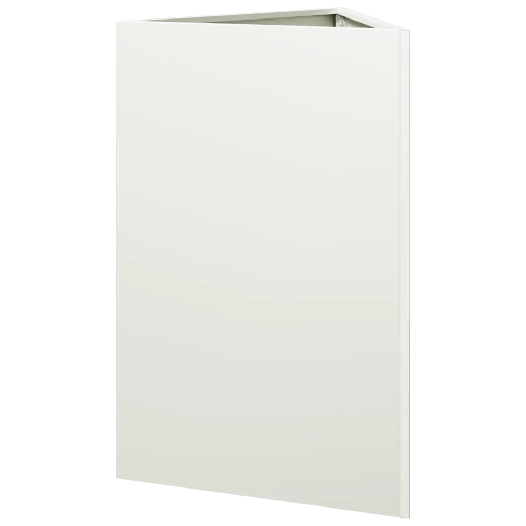 Plantenbakken 2 st driehoek 50x43x75 cm staal wit