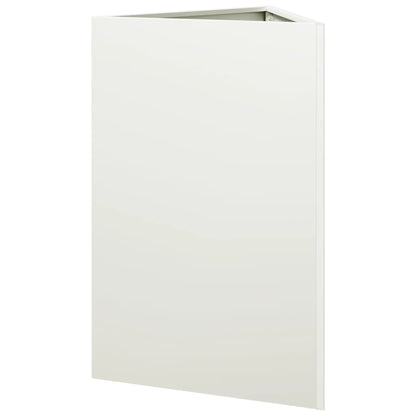 Plantenbakken 2 st driehoek 50x43x75 cm staal wit