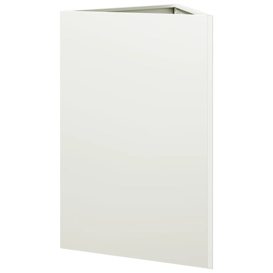 Plantenbakken 2 st driehoek 50x43x75 cm staal wit
