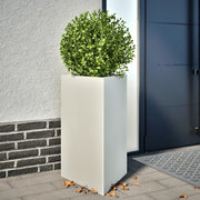 Plantenbak driehoek 50x43x75 cm staal wit 2 stuks