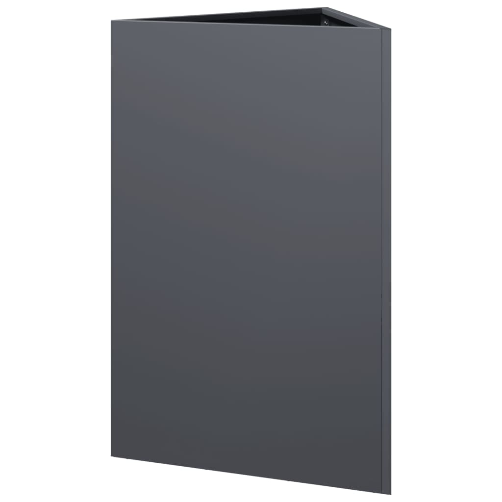 Plantenbak driehoek 50x43x75 cm staal antracietkleurig