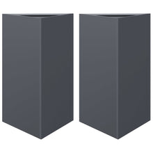 Plantenbakken 2 st driehoek 50x43x75 cm staal antracietkleurig