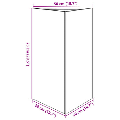 Plantenbakken 2 st driehoek 50x43x75 cm staal antracietkleurig