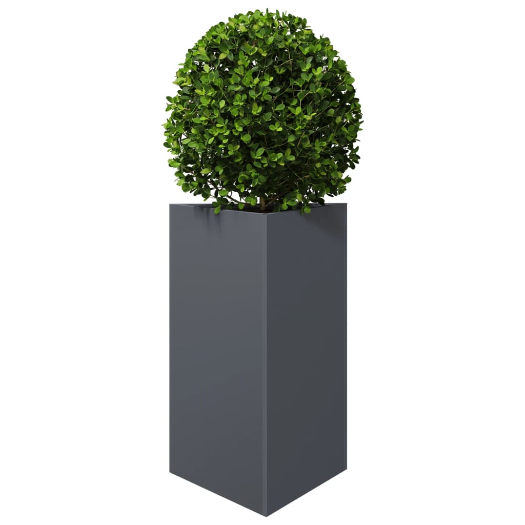 Plantenbakken 2 st driehoek 50x43x75 cm staal antracietkleurig