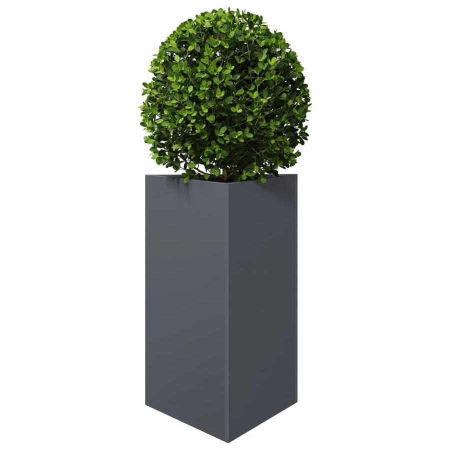 Plantenbakken 2 st driehoek 50x43x75 cm staal antracietkleurig
