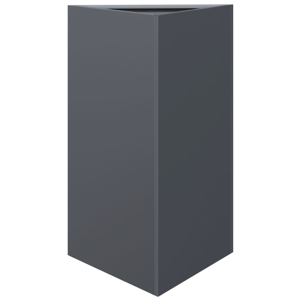 Plantenbakken 2 st driehoek 50x43x75 cm staal antracietkleurig