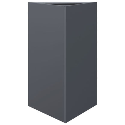 Plantenbakken 2 st driehoek 50x43x75 cm staal antracietkleurig