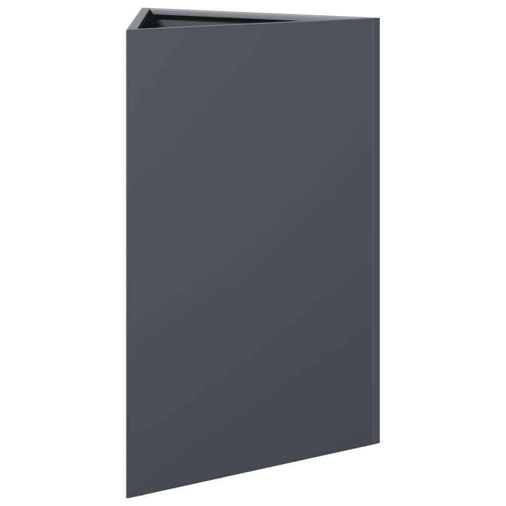 Plantenbakken 2 st driehoek 50x43x75 cm staal antracietkleurig
