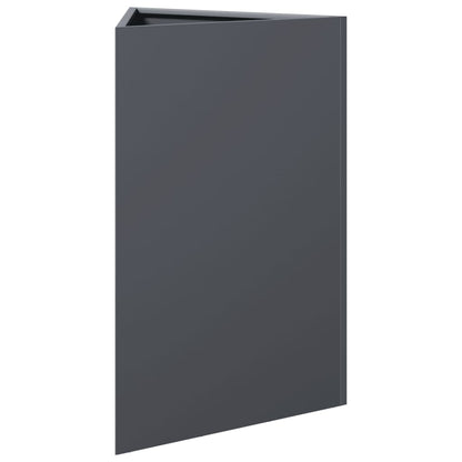 Plantenbakken 2 st driehoek 50x43x75 cm staal antracietkleurig