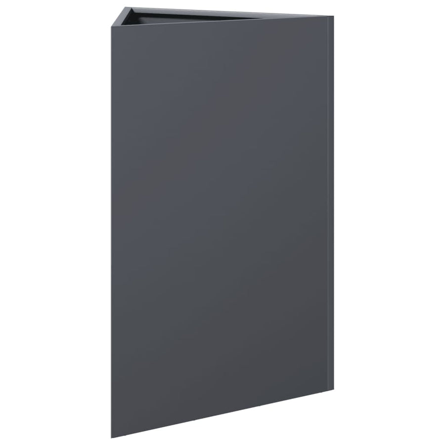 Plantenbakken 2 st driehoek 50x43x75 cm staal antracietkleurig