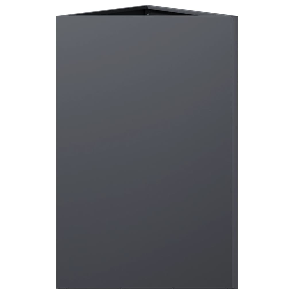 Plantenbakken 2 st driehoek 50x43x75 cm staal antracietkleurig