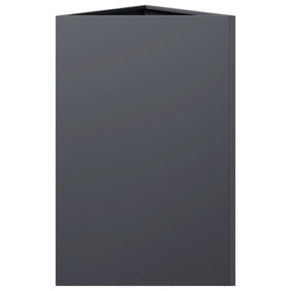 Plantenbakken 2 st driehoek 50x43x75 cm staal antracietkleurig