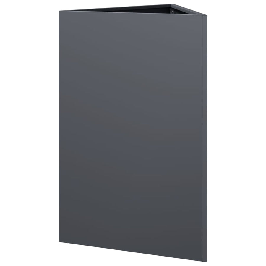 Plantenbakken 2 st driehoek 50x43x75 cm staal antracietkleurig