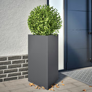 Plantenbak driehoek 50x43x75 cm staal antraciet 2 stuks