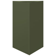Plantenbak driehoek 50x43x75 cm staal olijfgroen