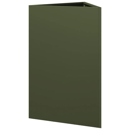 Plantenbak driehoek 50x43x75 cm staal olijfgroen