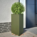 Planter triangle 50x43x75 cm steel olive green